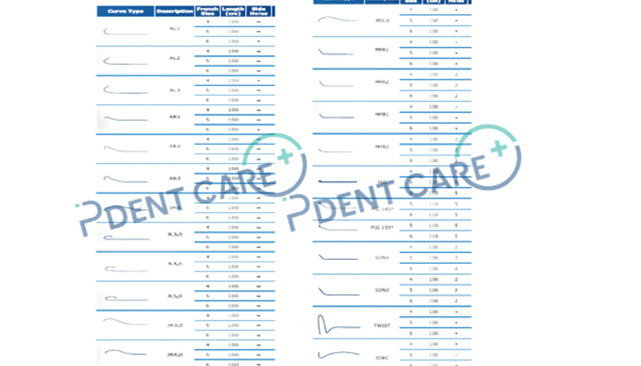 Diagnostic Catheter specifications by PDent Care, a trusted medical equipment supplier in Malaysia.